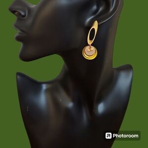 SILVER FOREST Geometric Atomic Mod Layered Dangle Post Earrings